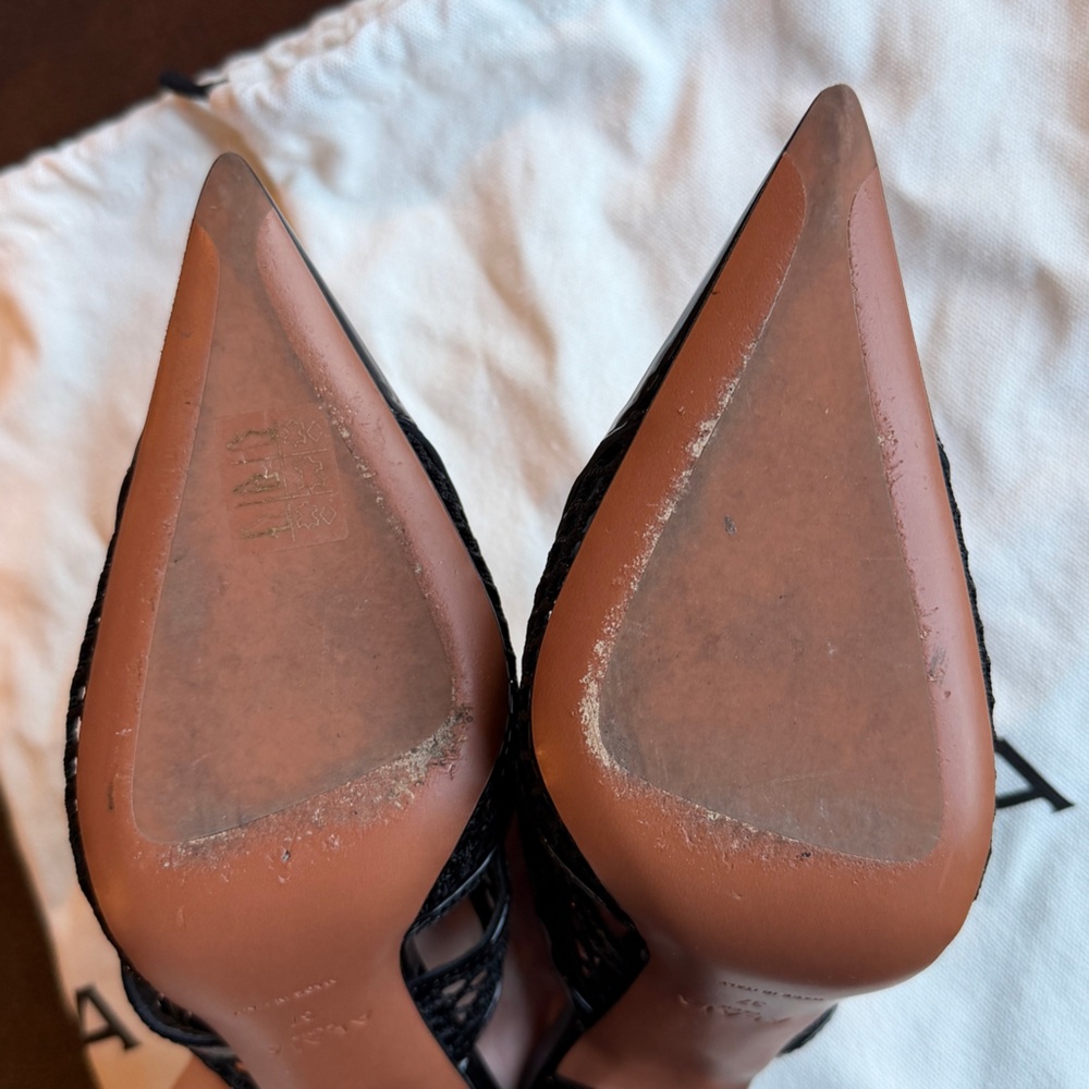 🖤Alaia🖤Le Coeur 90MM Patent Leather & Mesh Mules - Picture 5 of 11